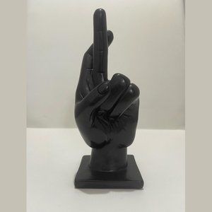 Fingers Crossed Good Luck Hand Sculpture